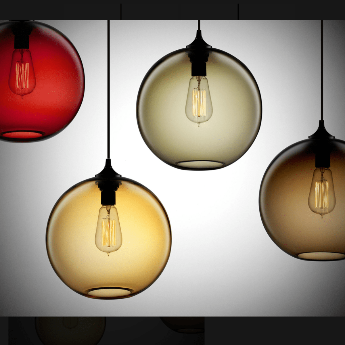 Lampe suspendue en verre moderne | Collection d'abat-jour globe coloré