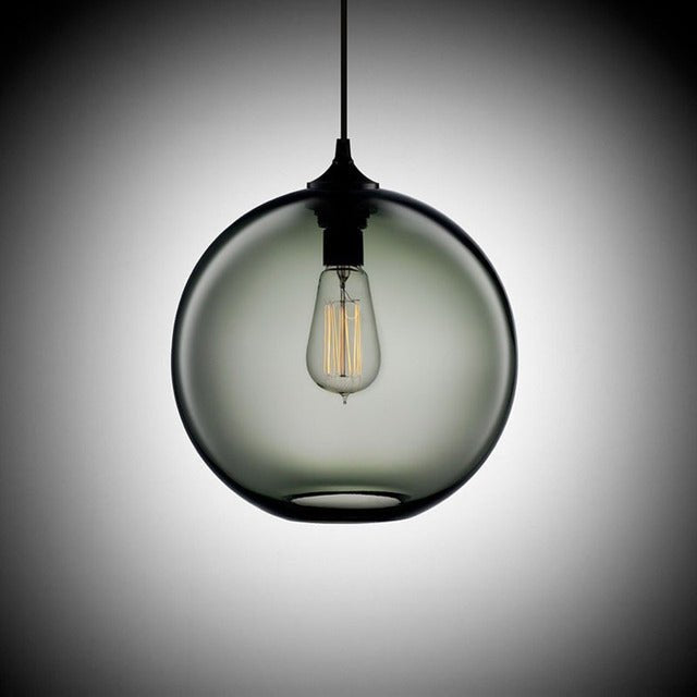 Lampe suspendue en verre moderne | Collection d'abat-jour globe coloré