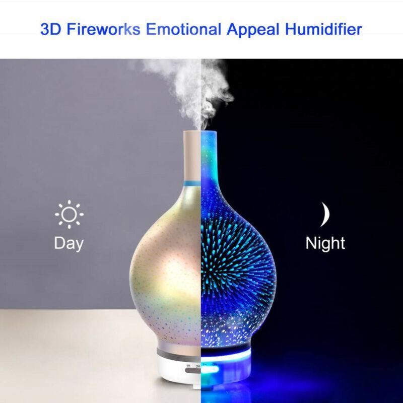 Diffuseur d'huiles essentielles d'humidificateur d'air de feux d'artifice 3D