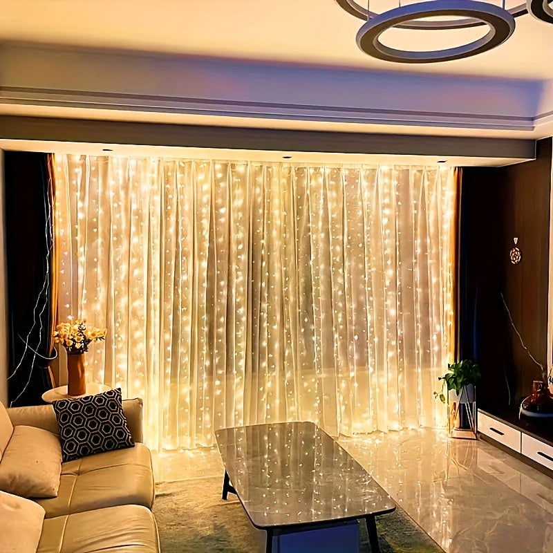 Guirlande Lumineuse Rideau Blanc Chaud LED USB Set