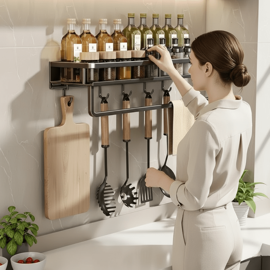 Étagère murale élégante pour cuisine et salle à manger