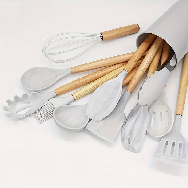 Ensemble d'ustensiles de cuisine en silicone – Résistant à la chaleur et aux rayures