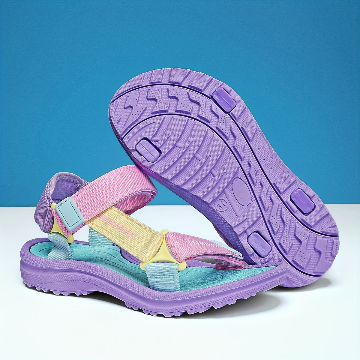 Sandales confortables pour filles, à lanières réglables et semelle légère