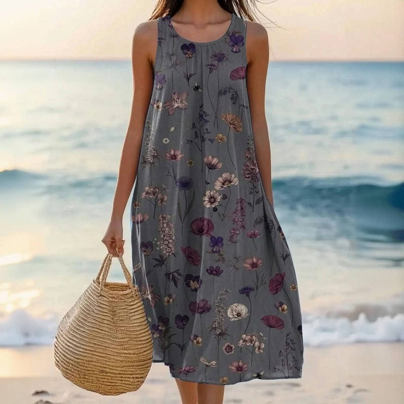Robe d'été pour femmes à motif floral et coupe aérienne pour les journées d'été