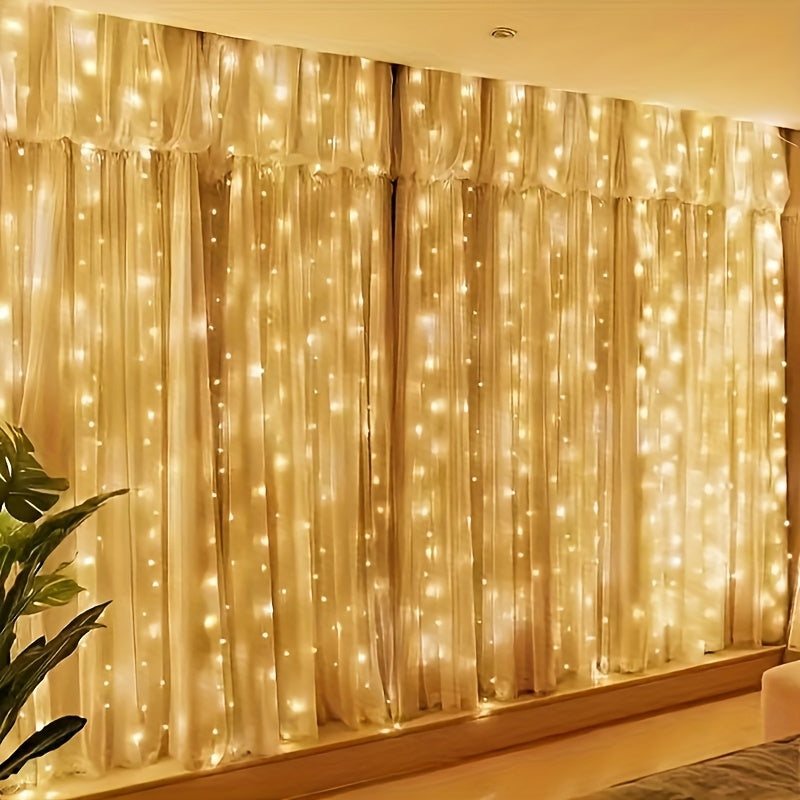Guirlande Lumineuse Rideau Blanc Chaud LED USB Set