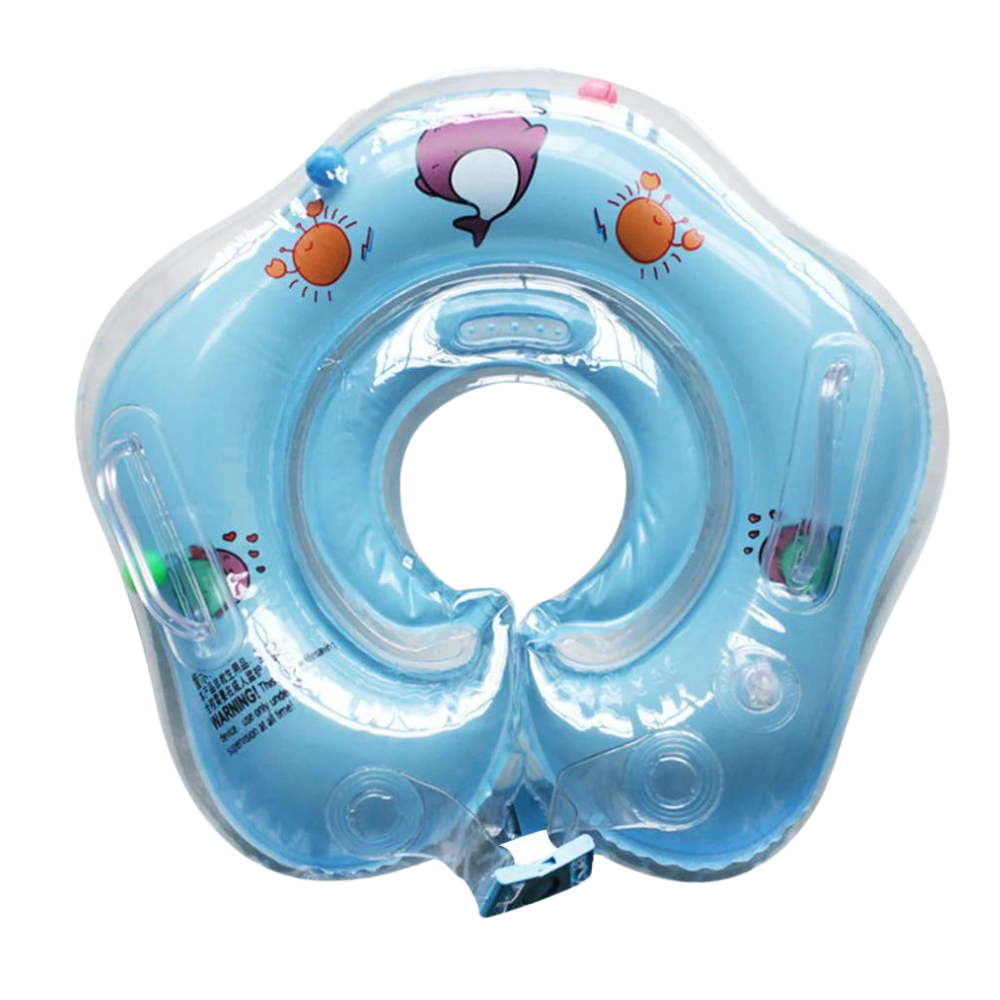 Collier flottant pour bébé avec double chambre à air et poignée de sécurité