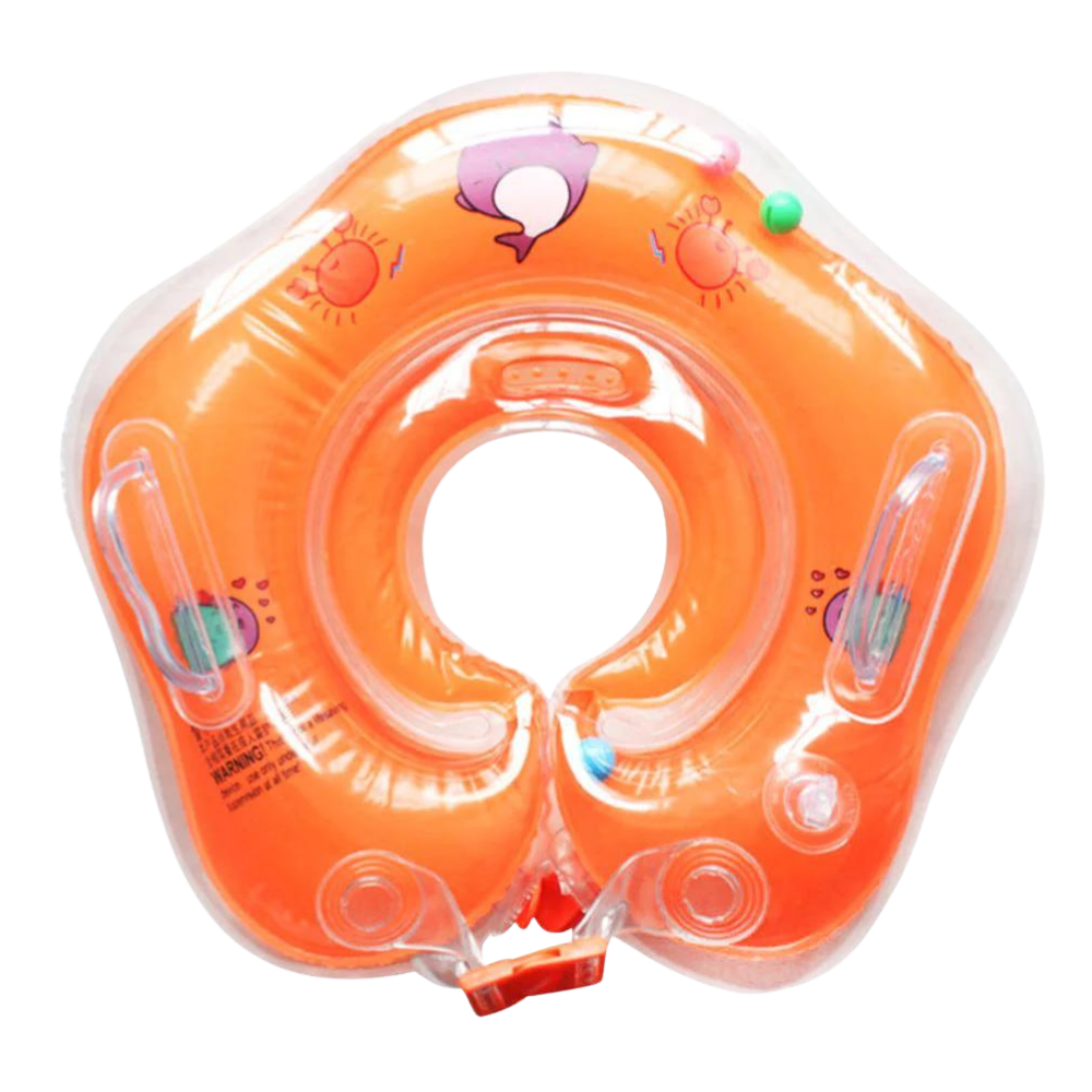 Collier flottant pour bébé avec double chambre à air et poignée de sécurité