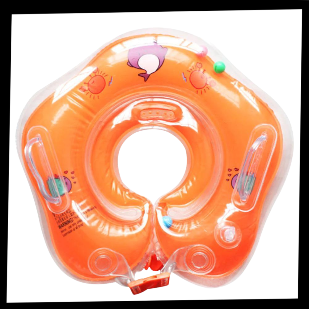 Collier flottant pour bébé avec double chambre à air et poignée de sécurité