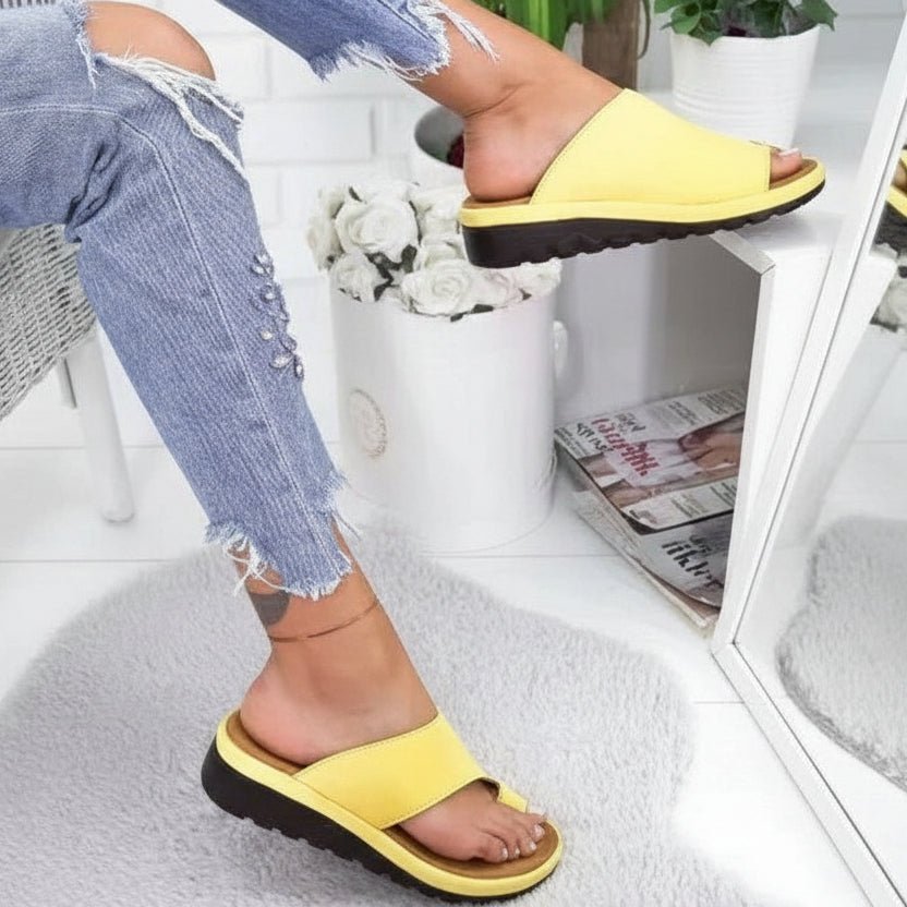 Sandales orthopédiques à talons compensés pour femmes, stabilité tout au long de la journée