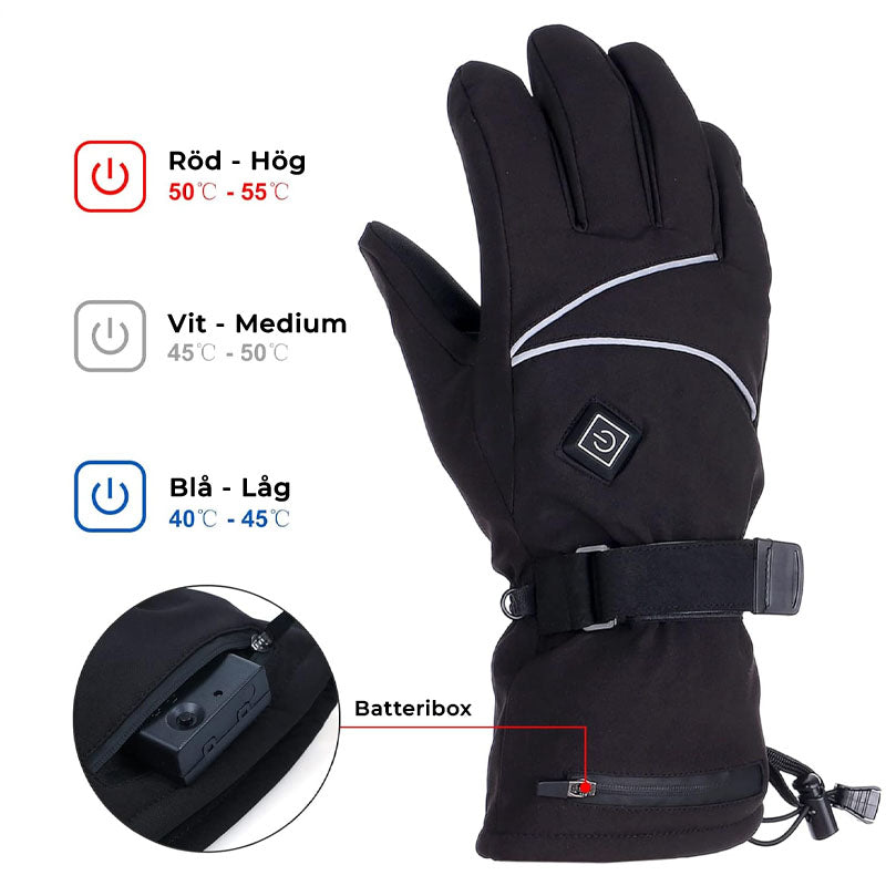 Gants chauffants à piles – Chaleur réglable pour une utilisation hivernale