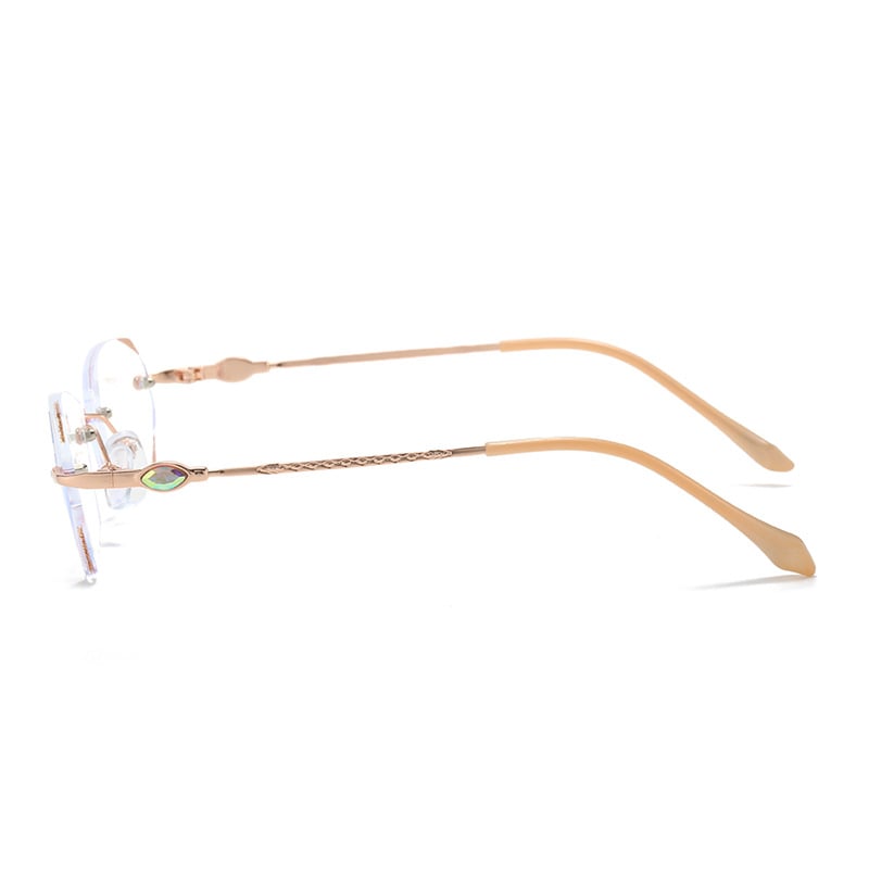 Lunettes de lecture sans monture pour femmes, anti-lumière bleue, haute définition, motif diamant
