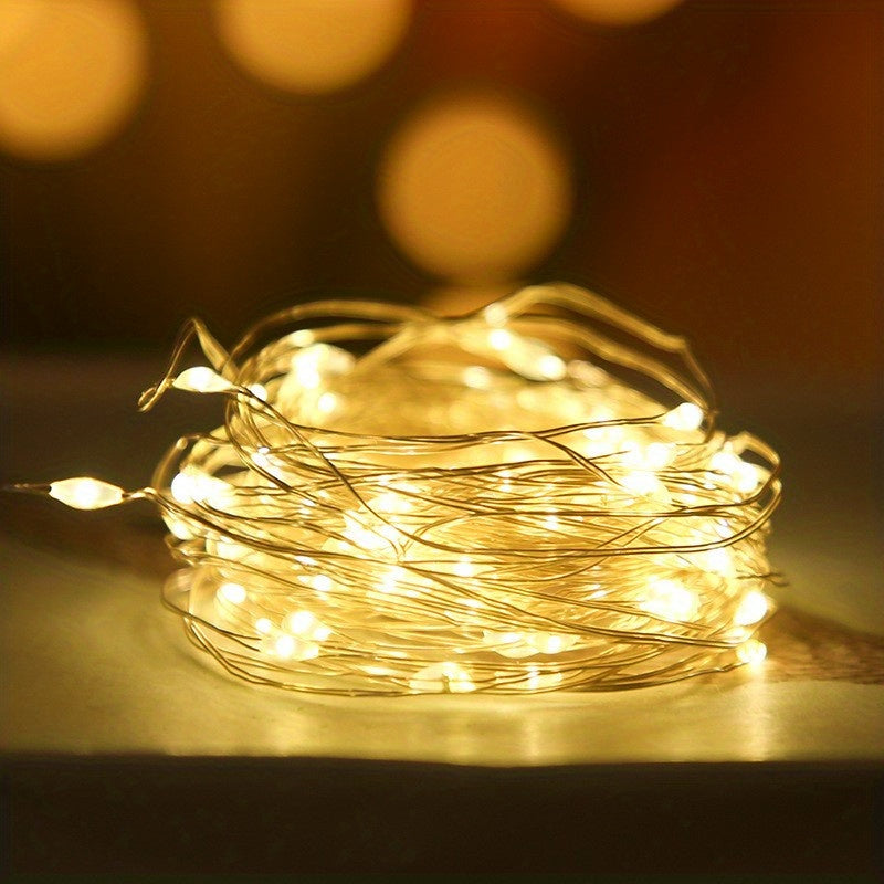 Guirlande lumineuse à piles en fil de cuivre