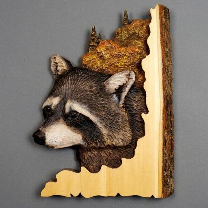 Décoration murale artisanale avec gravure d'animaux