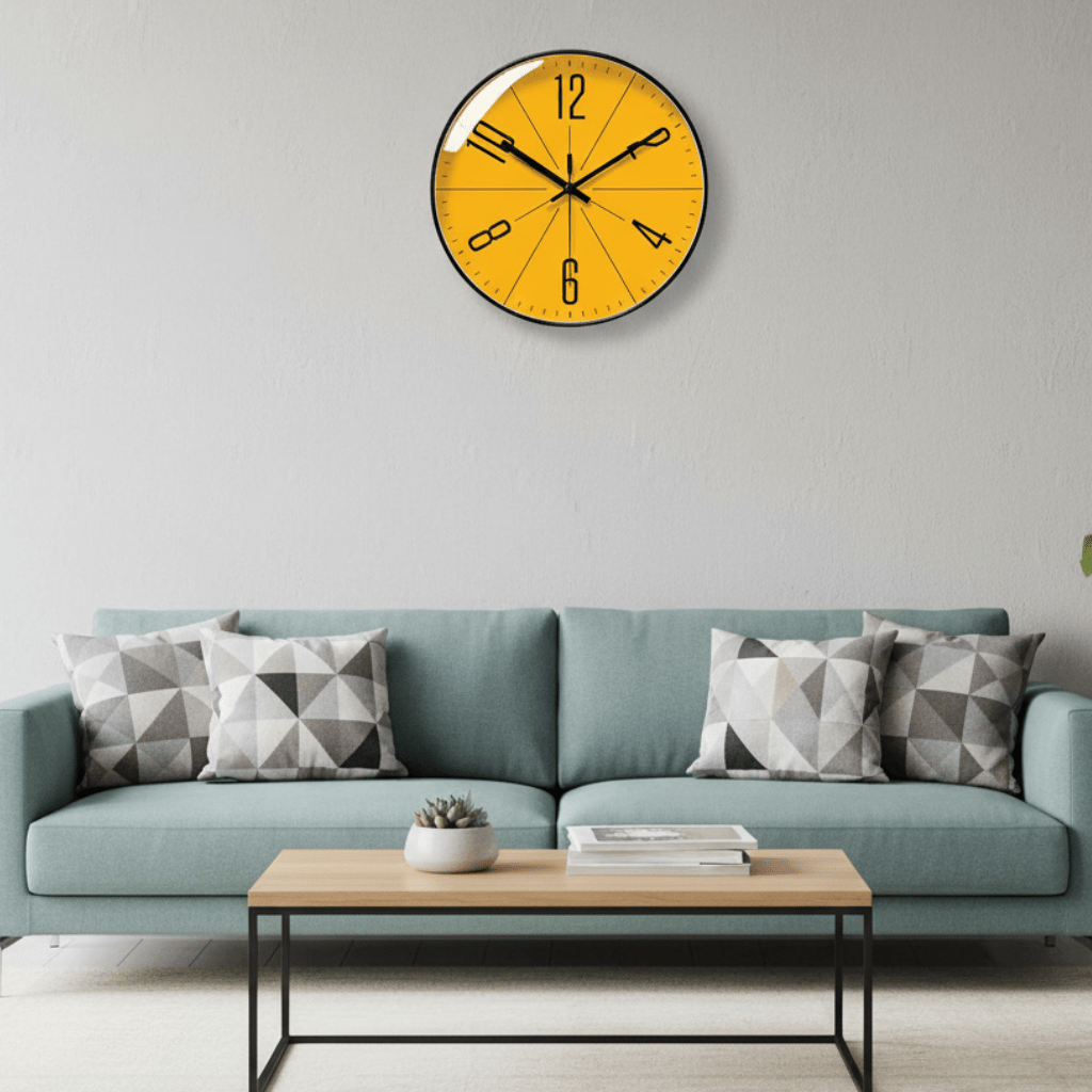 Horloge Murale Scandinave Silencieuse Noir Blanc 30cm Salon Bureau Moderne | Sansotis