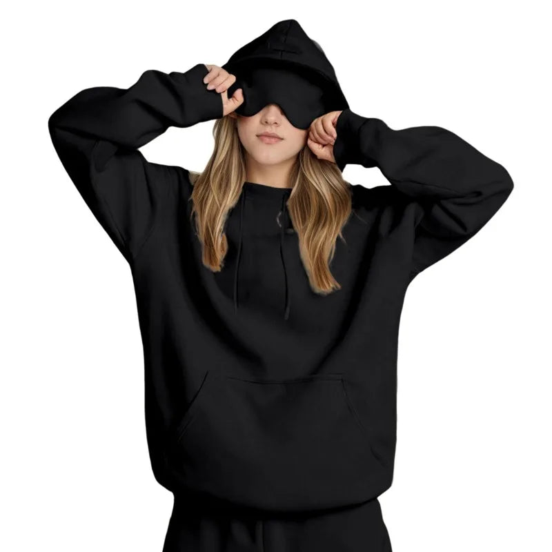 Sweat à Capuche de Voyage Incognito™ pour Femme – Confort Absolu & Masque Intégré