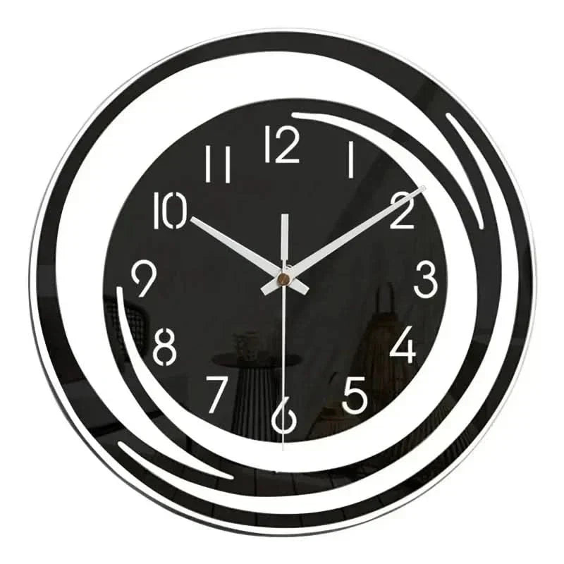 Horloge murale en acrylique noir – Design scandinave moderne