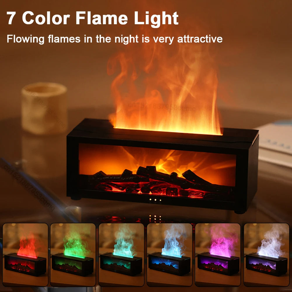 Humidificateur et purificateur d'air avec effet de flamme et aromathérapie