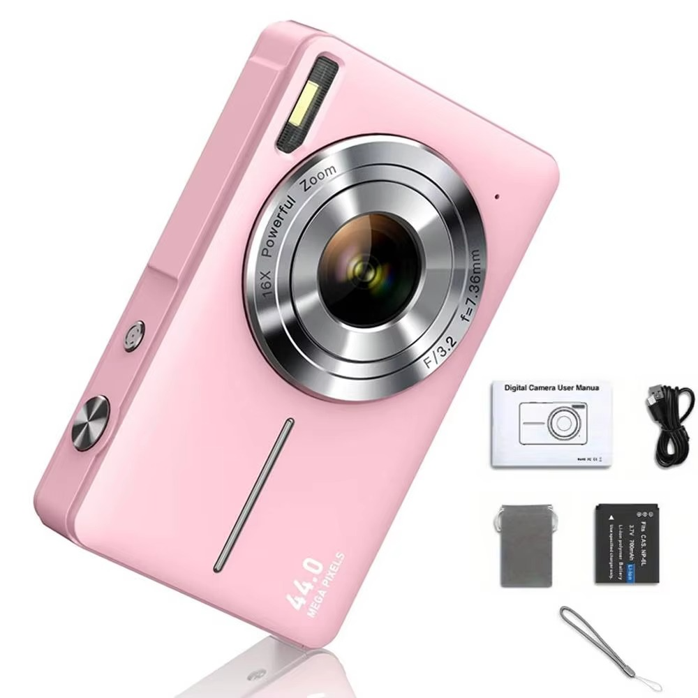 Appareil photo numérique pour enfants, 44MP 1080P HD avec zoom 16X