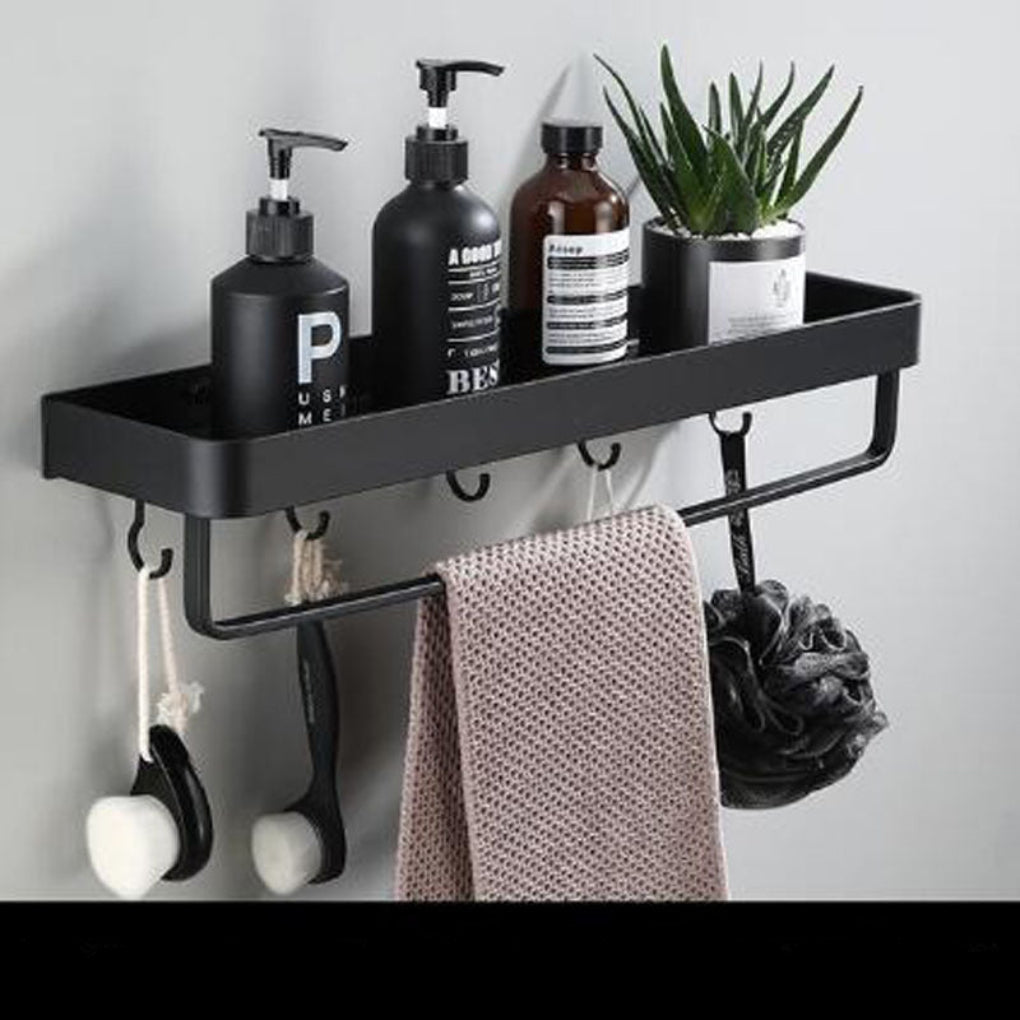 Étagère murale en alliage d'aluminium noir