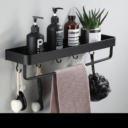 Étagère murale en alliage d'aluminium noir