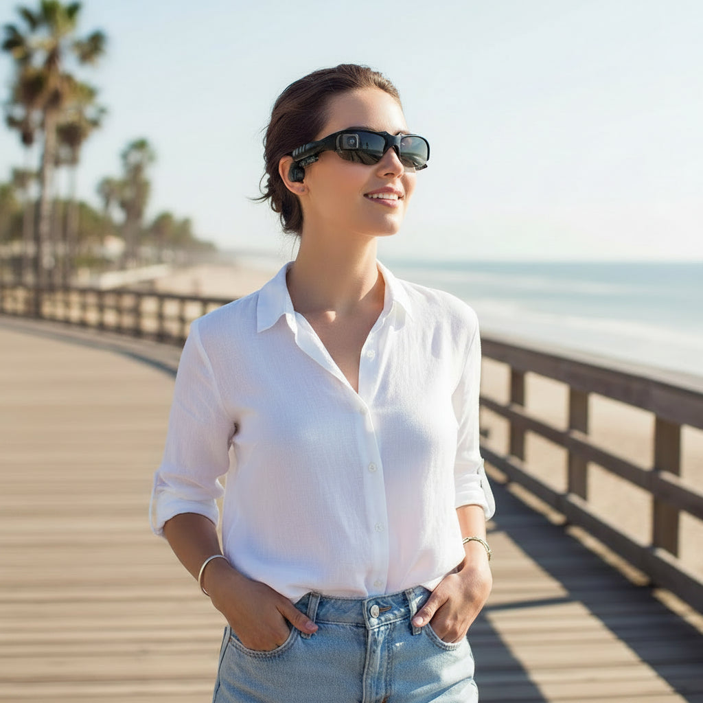 Fonction mains libres pour casque de lunettes de soleil Bluetooth