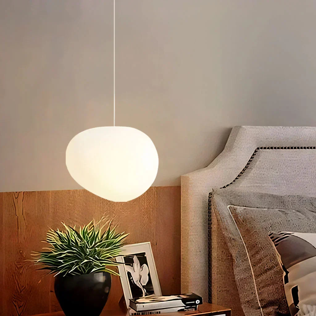 Lampe suspendue moderne | Conception en verre de galets