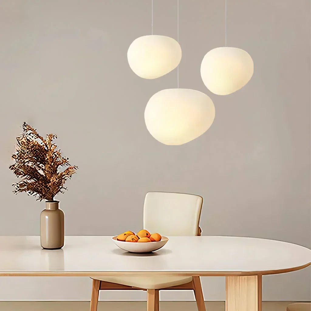 Lampe suspendue moderne | Conception en verre de galets