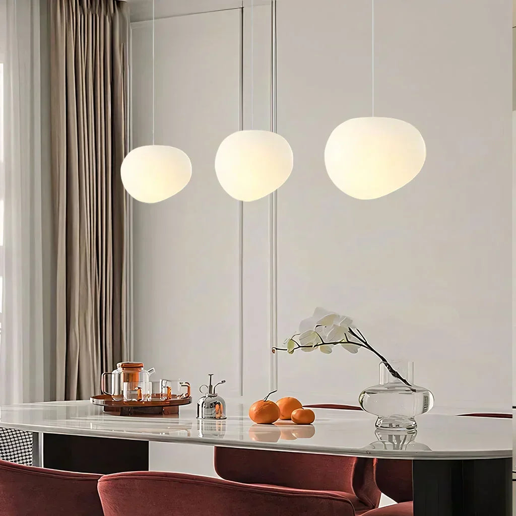 Lampe suspendue moderne | Conception en verre de galets