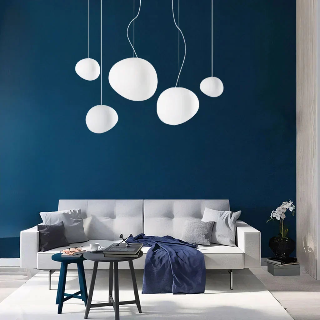 Lampe suspendue moderne | Conception en verre de galets
