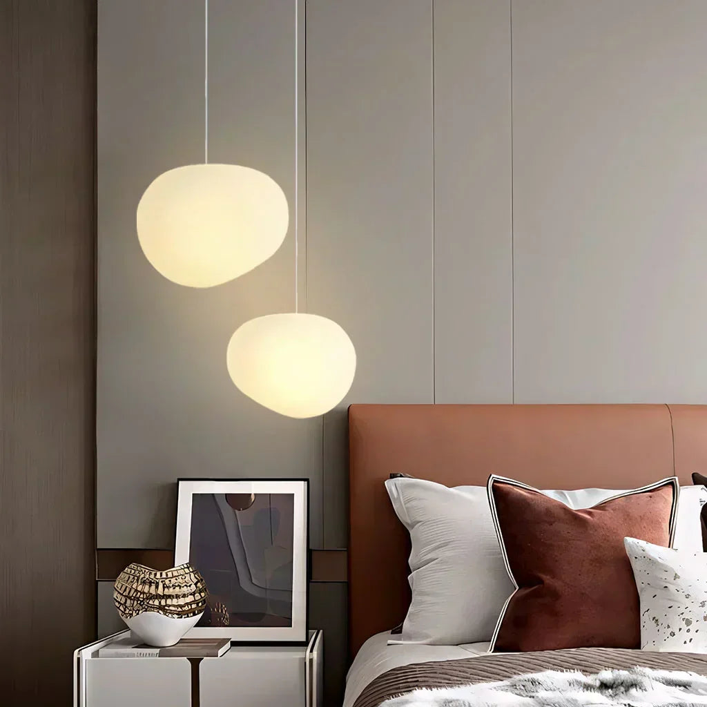 Lampe suspendue moderne | Conception en verre de galets