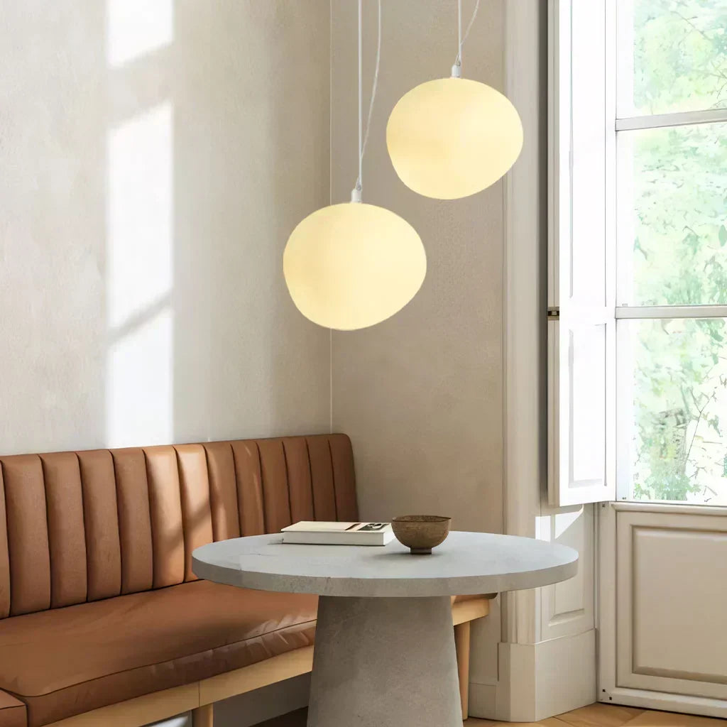 Lampe suspendue moderne | Conception en verre de galets