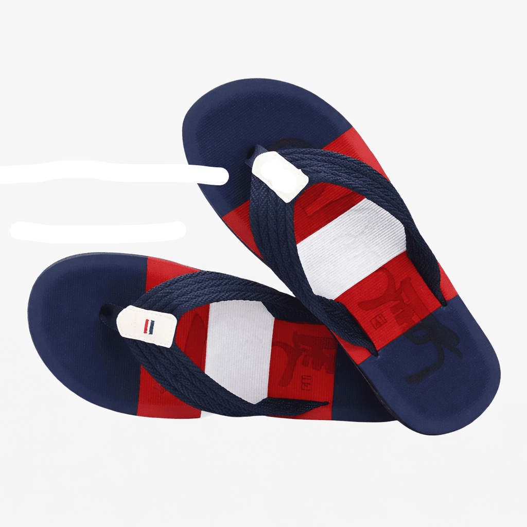 Tongs pour hommes à lanières tissées et semelle intérieure texturée
