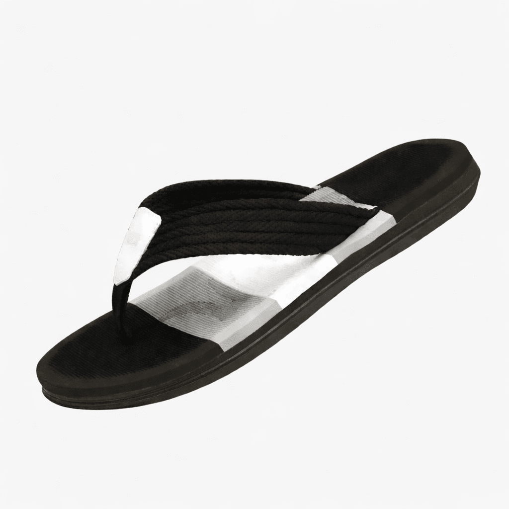 Tongs pour hommes à lanières tissées et semelle intérieure texturée