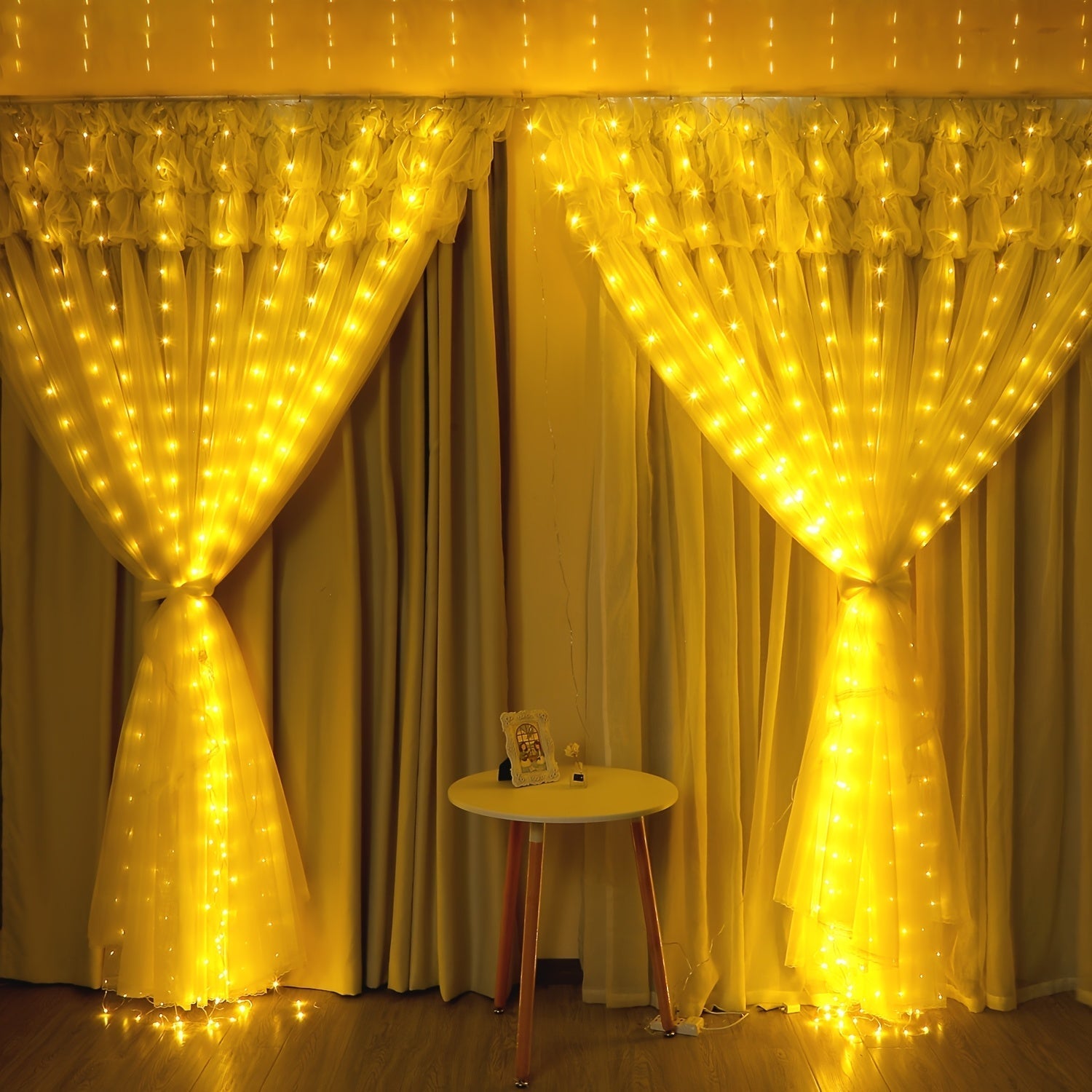Guirlande Lumineuse Rideau Blanc Chaud LED USB Set