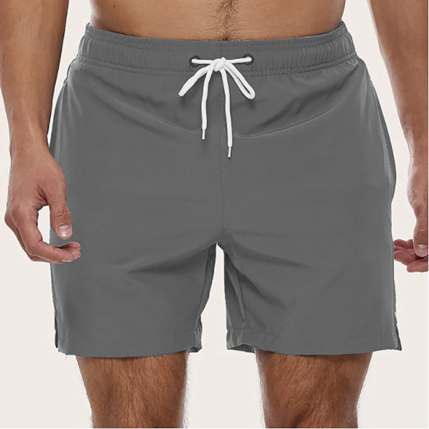 Shorts de bain pour homme en tissu à séchage rapide à taille élastiquée