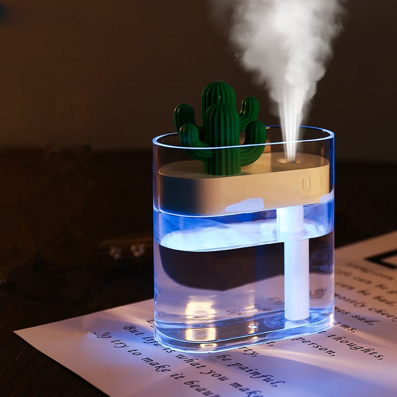 Humidificateur d'air silencieux à ultrasons Design Cactus
