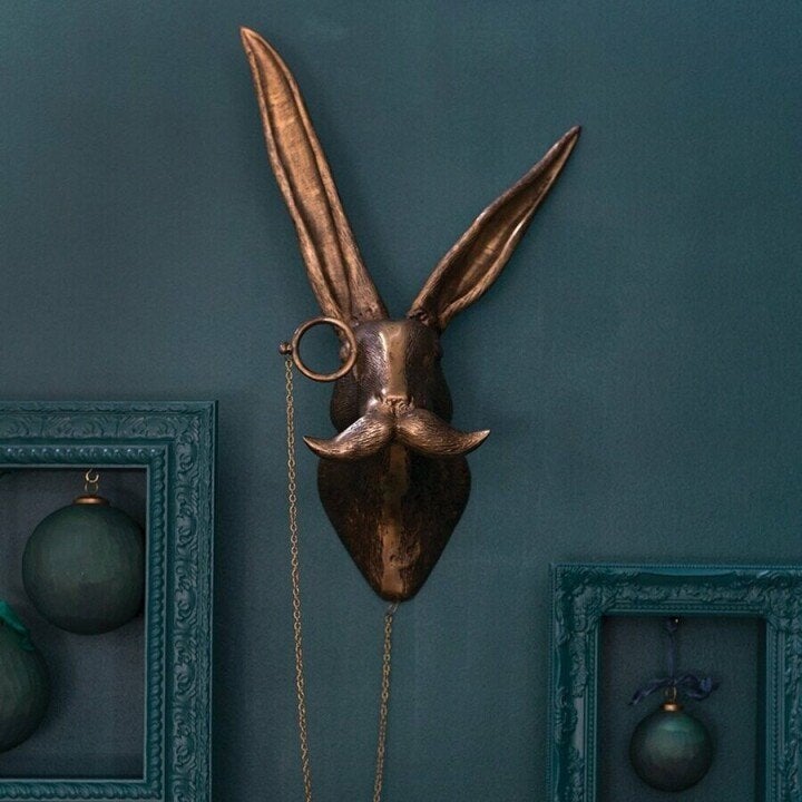 ArtBeest Décoration murale tête d'animal – Figurines ludiques peintes à la main en résine | Élévateur à bol
