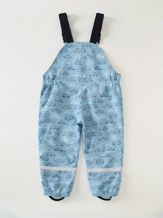 Veste Imperméable Enfant à Capuche – Coupe-Vent Légère Motifs Voitures Bleue