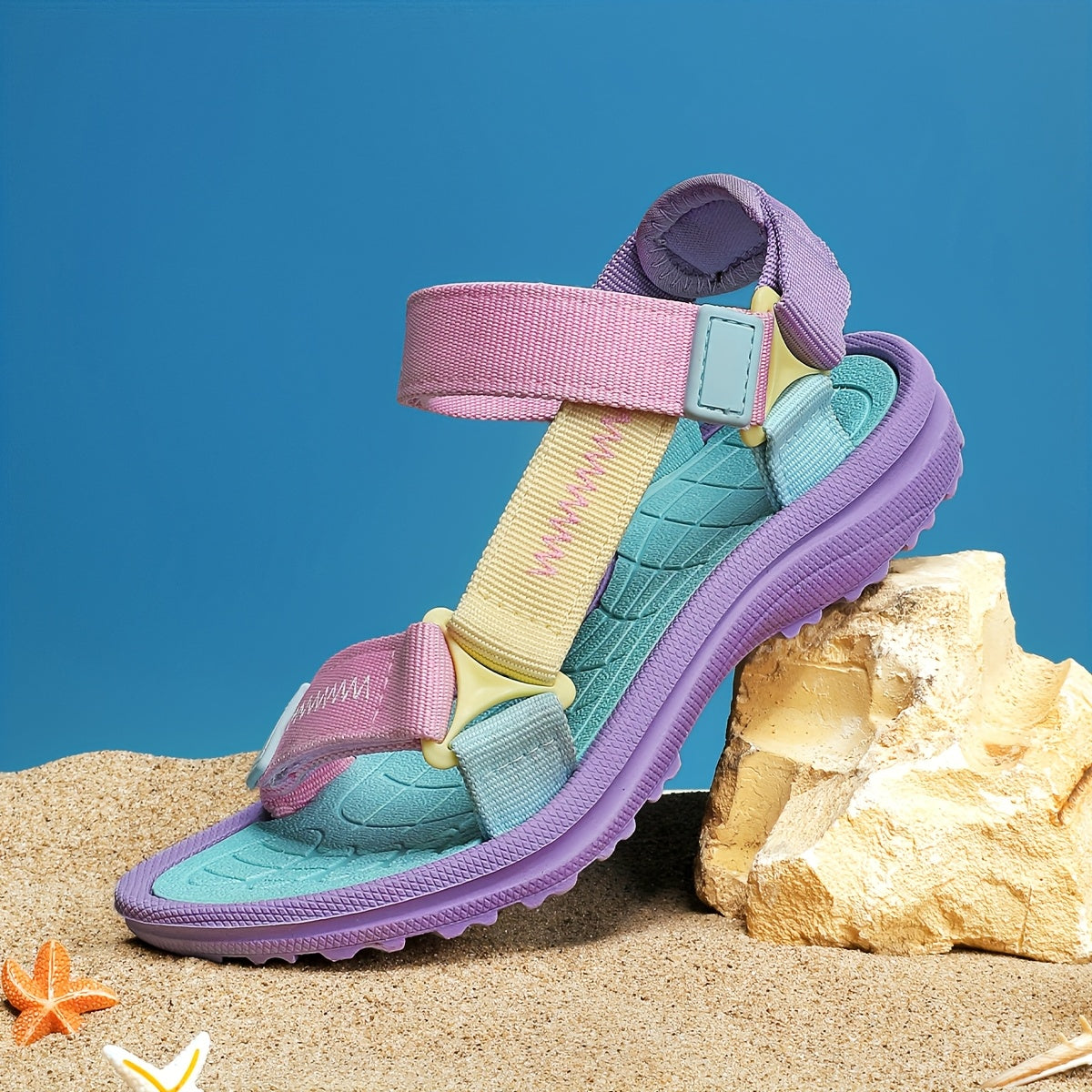 Sandales confortables pour filles, à lanières réglables et semelle légère