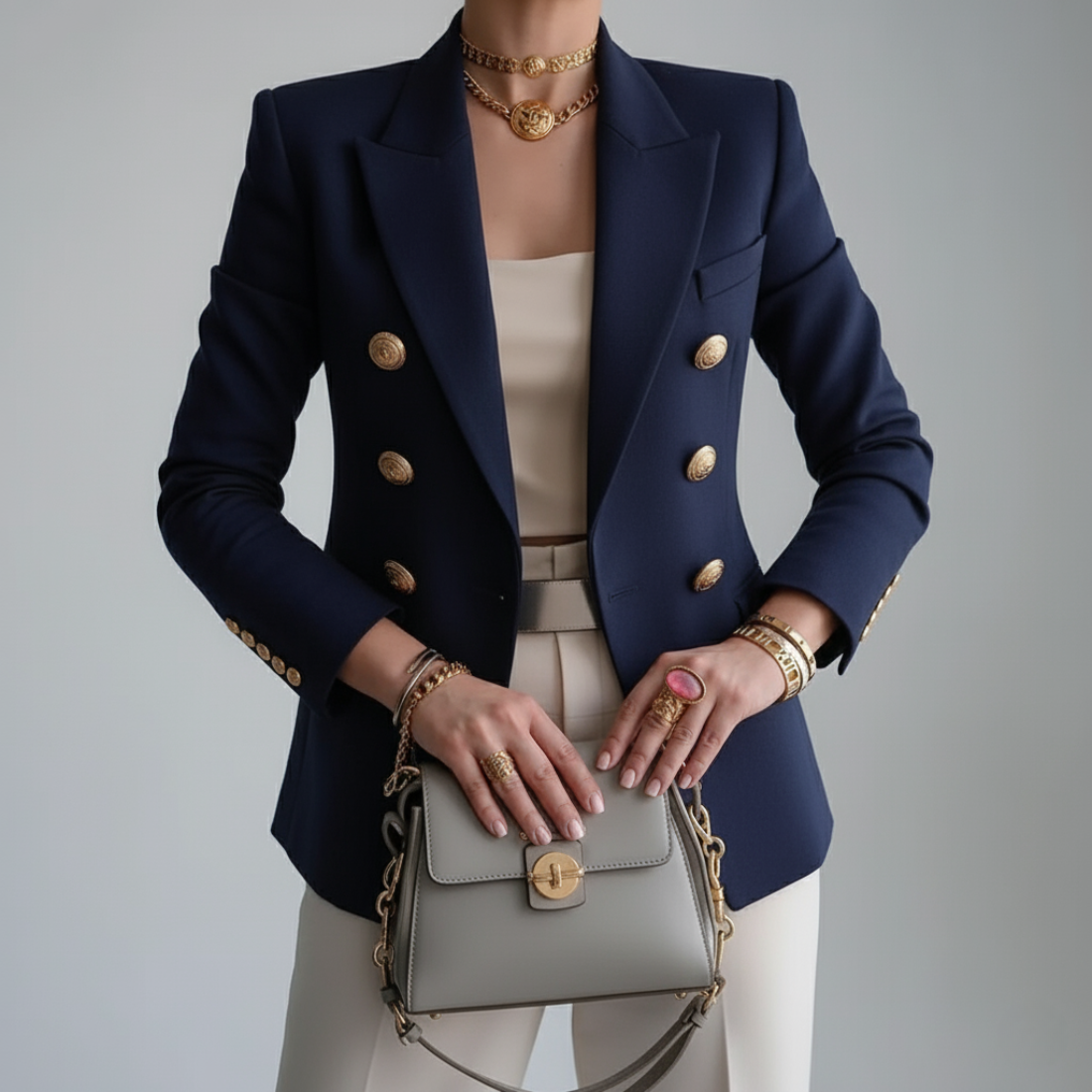 Blazer Femme Croisé – Coupe Ajustée et Élégance Classique