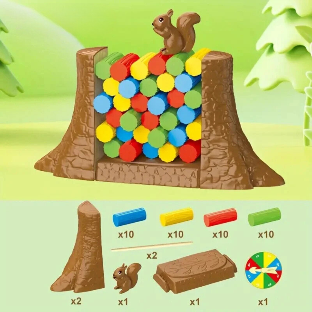 Jeu de société d'équilibre écureuil Stacker pour enfants