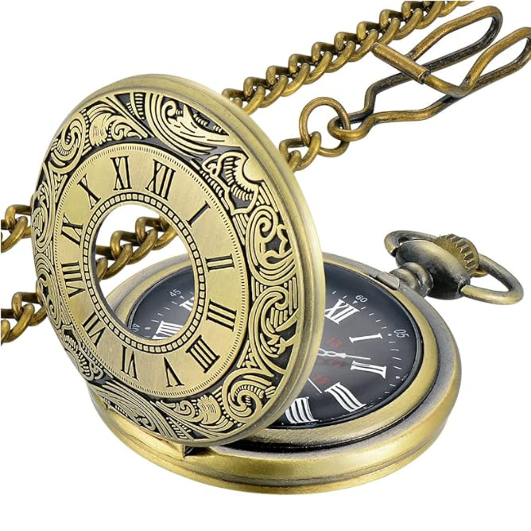 Montre de poche classique à chiffres romains pour hommes