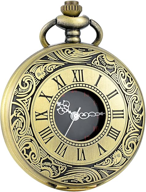 Montre de poche classique à chiffres romains pour hommes