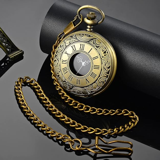 Montre de poche classique à chiffres romains pour hommes