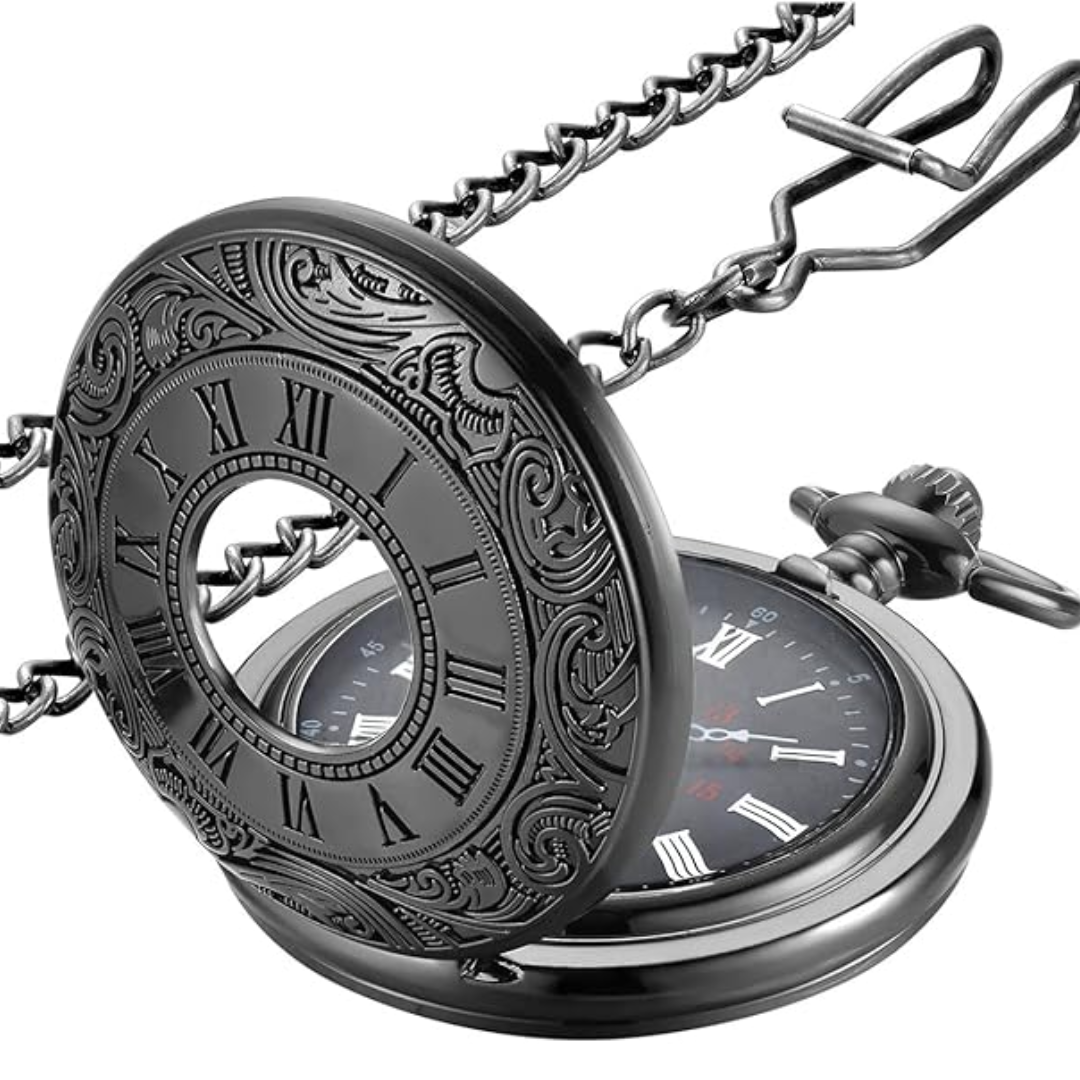 Montre de poche classique à chiffres romains pour hommes