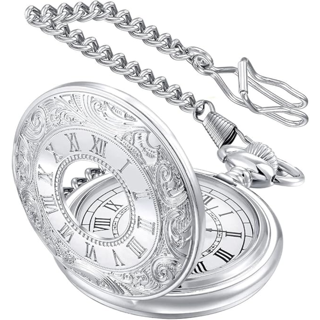 Montre de poche classique à chiffres romains pour hommes