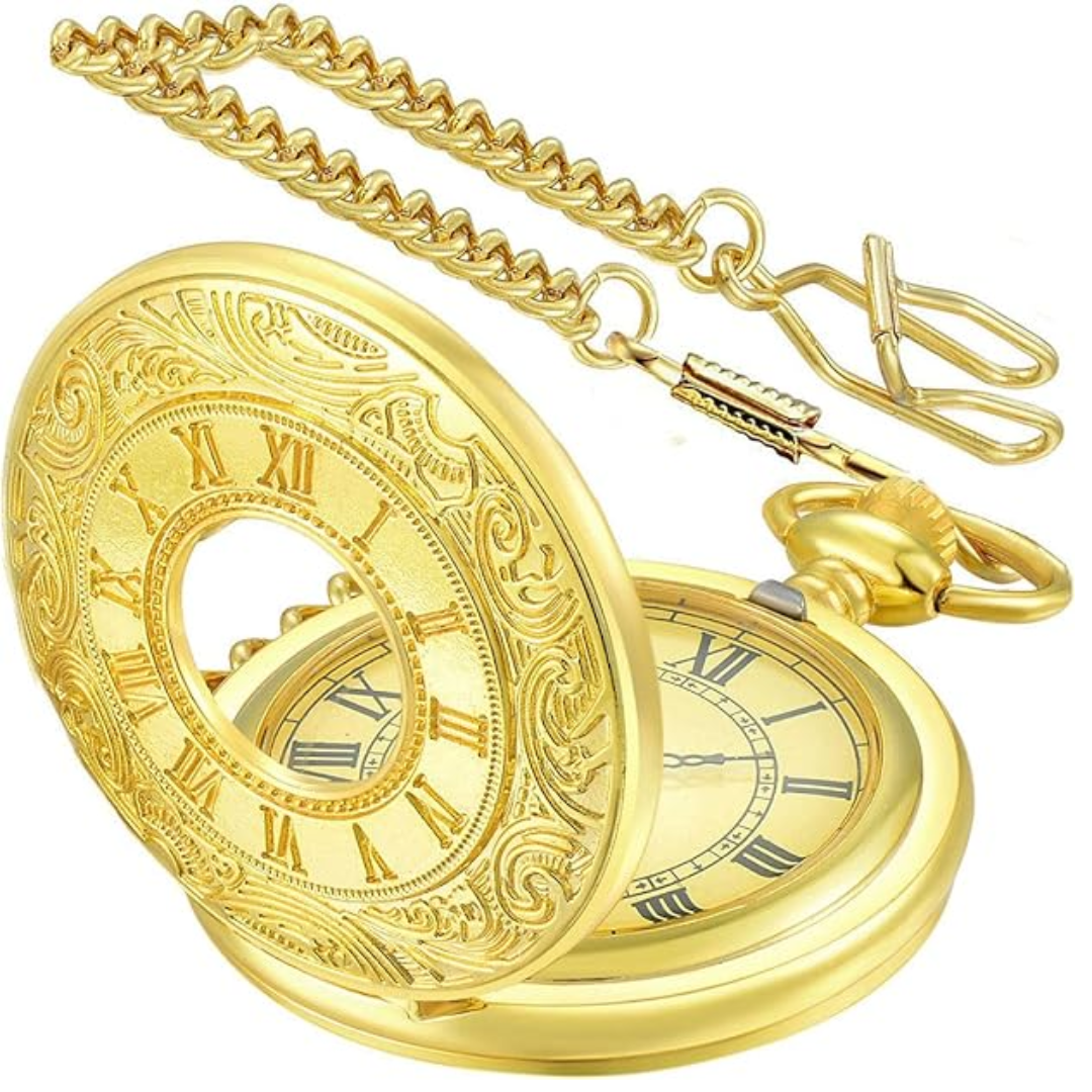 Montre de poche classique à chiffres romains pour hommes