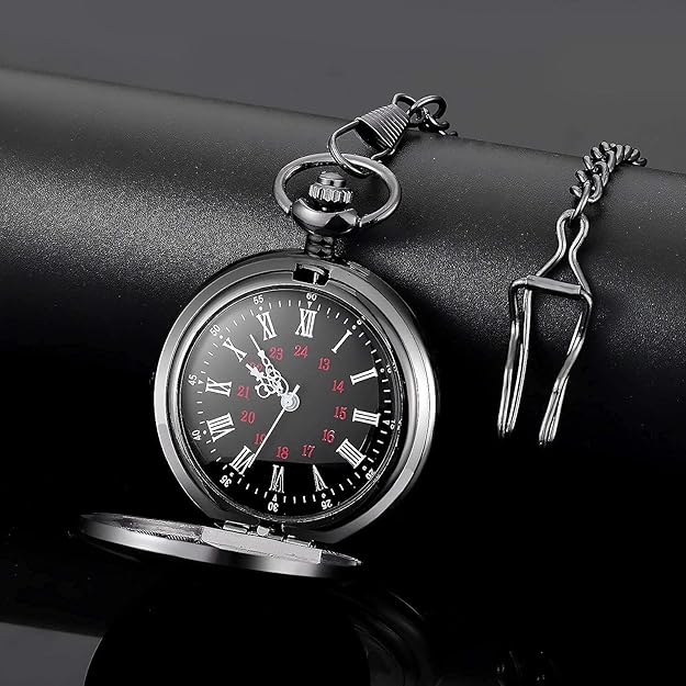 Montre de poche classique à chiffres romains pour hommes