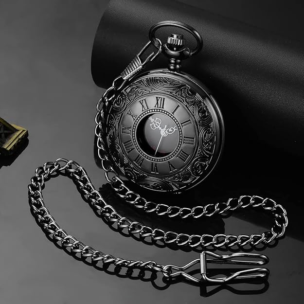 Montre de poche classique à chiffres romains pour hommes