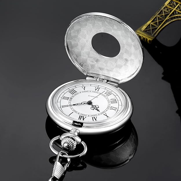 Montre de poche classique à chiffres romains pour hommes